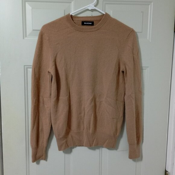Naadam Mens XS 100% Cashmere Pullover Crewneck Sweatshirt City Chic Camel Brown - Picture 1 of 10